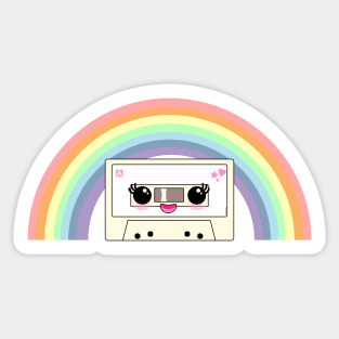 Cute rainbow cassette Sticker